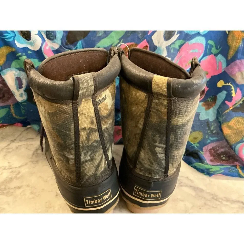 Timber Wolf Youth Size 4 Camo Waterproof Hunting Insulated Boots‎